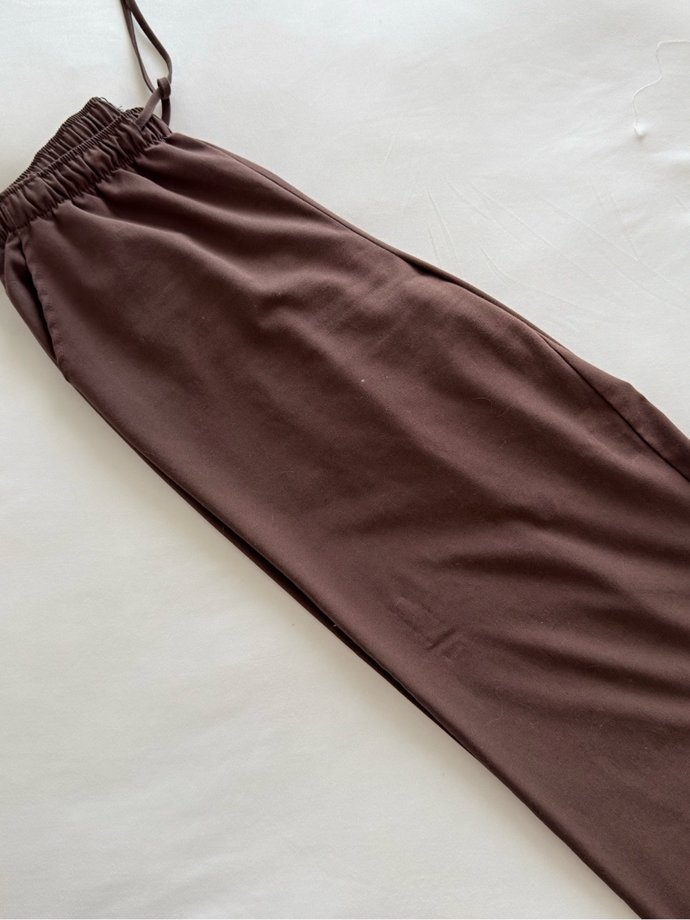 Wide Leg Drawstring Pants in Dark Brown